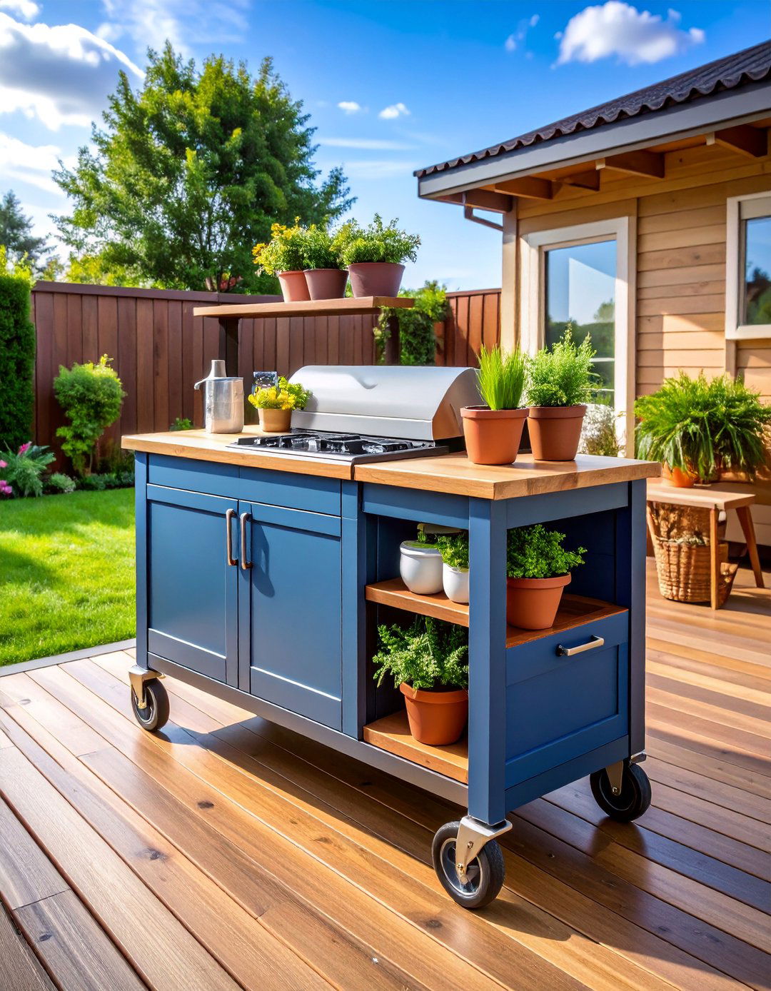 Mobile Wheeled Mud Kitchen Cart - 25 Mud Kitchen Ideas for Kids