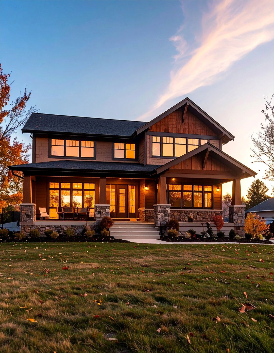 Mocha Brown and Tan Horizontal Division - 25 Two-tone Siding Designs