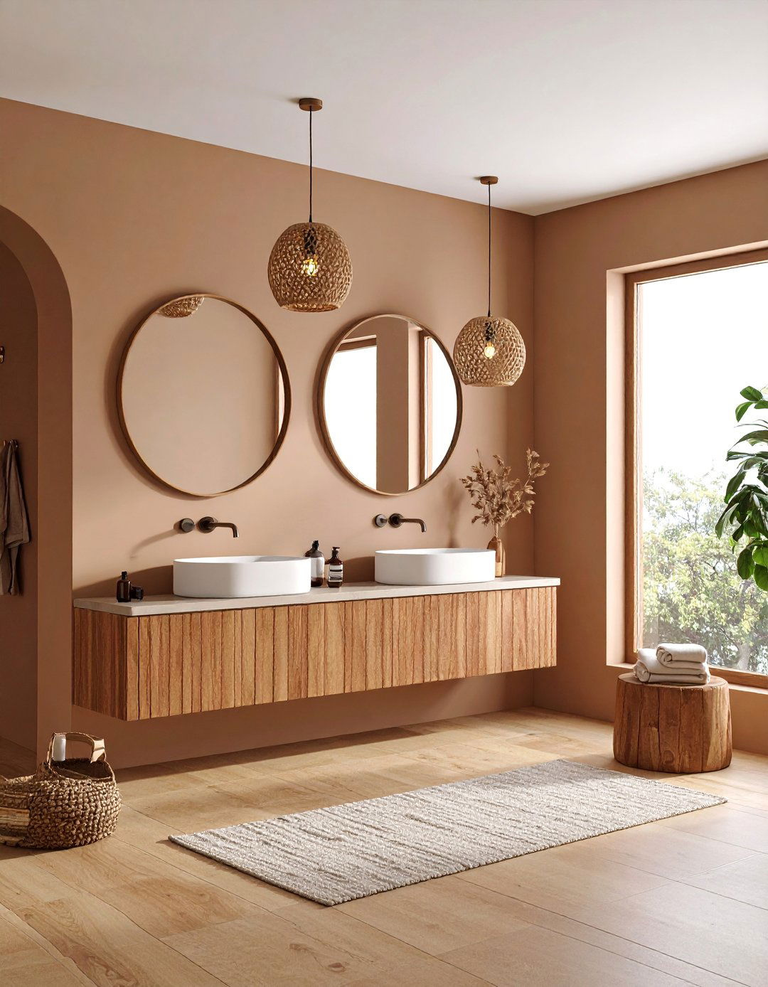 Mocha Framed Brown Bathroom Mirrorscape - 25 Brown Bathroom Ideas