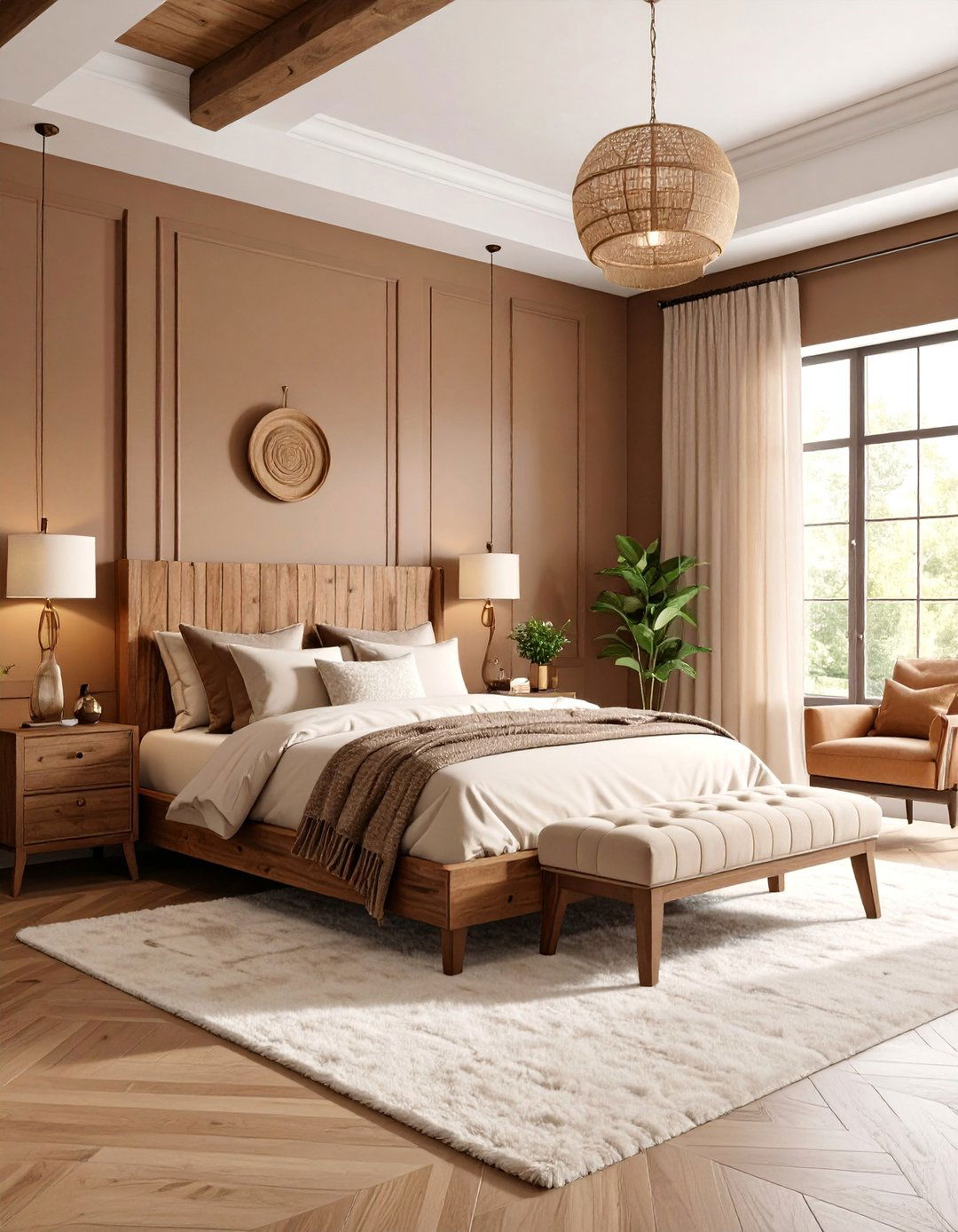 Mocha Mousse Cocooning Retreat - 25 earthy bedroom ideas