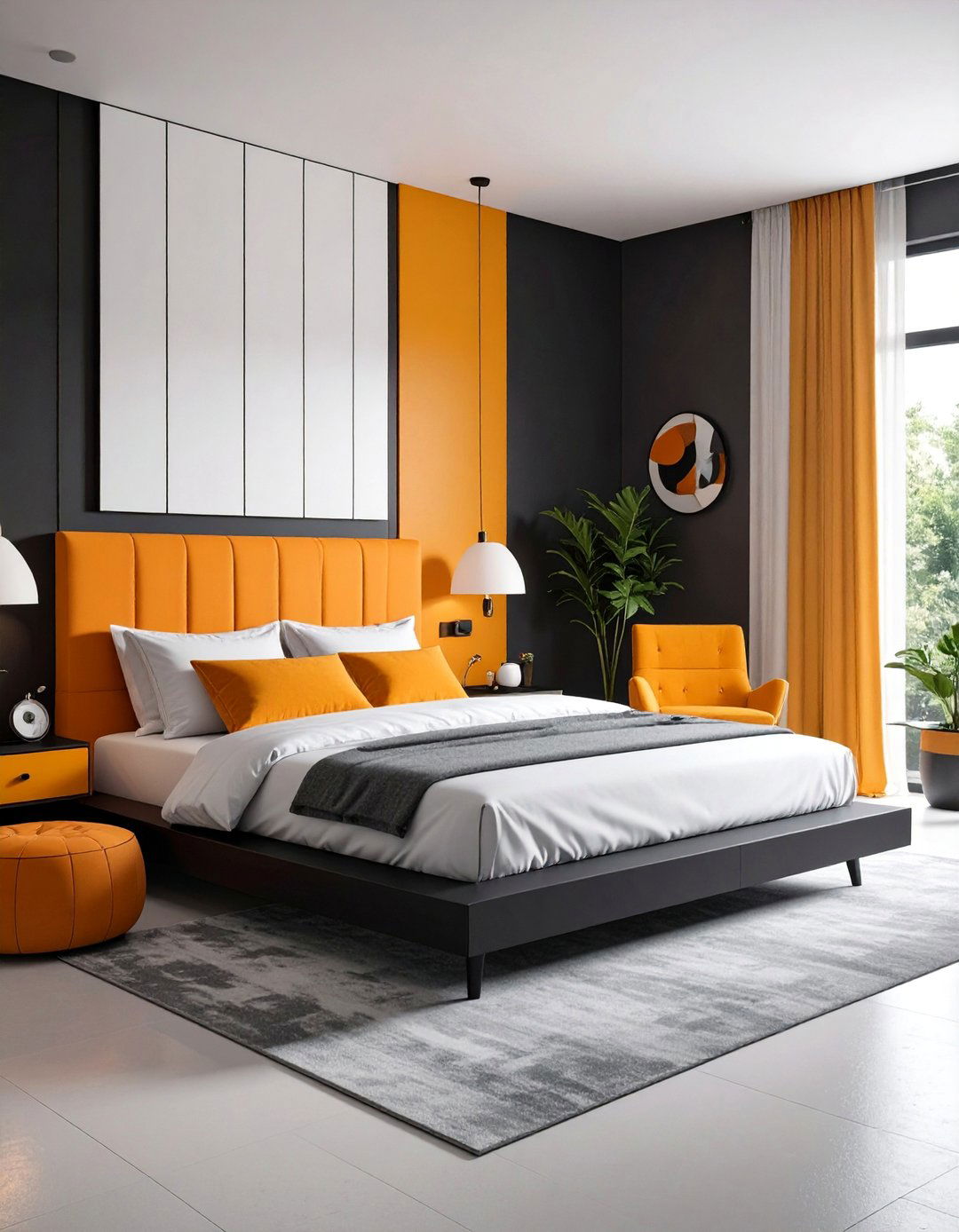 Mod Squad Bedroom with Bold Geometric Patterns - 25 60s Bedroom Ideas