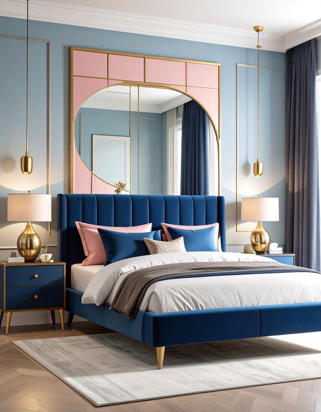Modern Abstract Color Blocking - 25 Mirror Painting Ideas