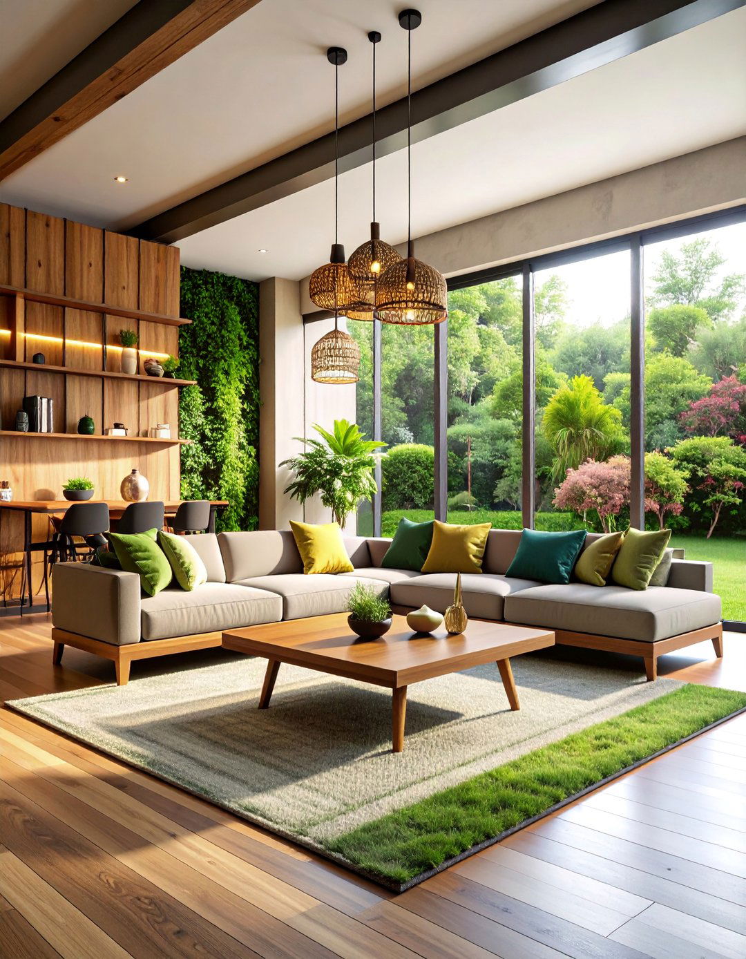 Modern Asian Fusion Living Room with Industrial Accents - 25 Asian Living Room Ideas