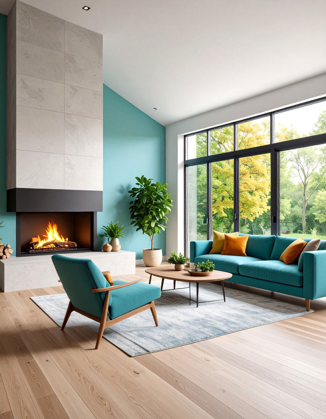Modern Asymmetrical Floor to Ceiling Fireplace - 25 Floor to Ceiling Fireplace Ideas