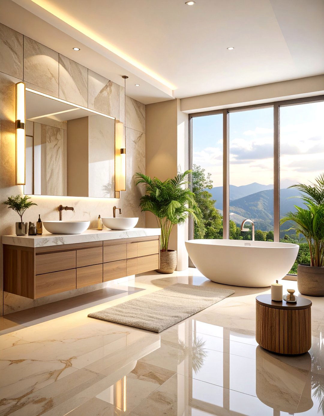 Modern Beige Guest Suite Luxury - 25 Beige Bathroom Ideas