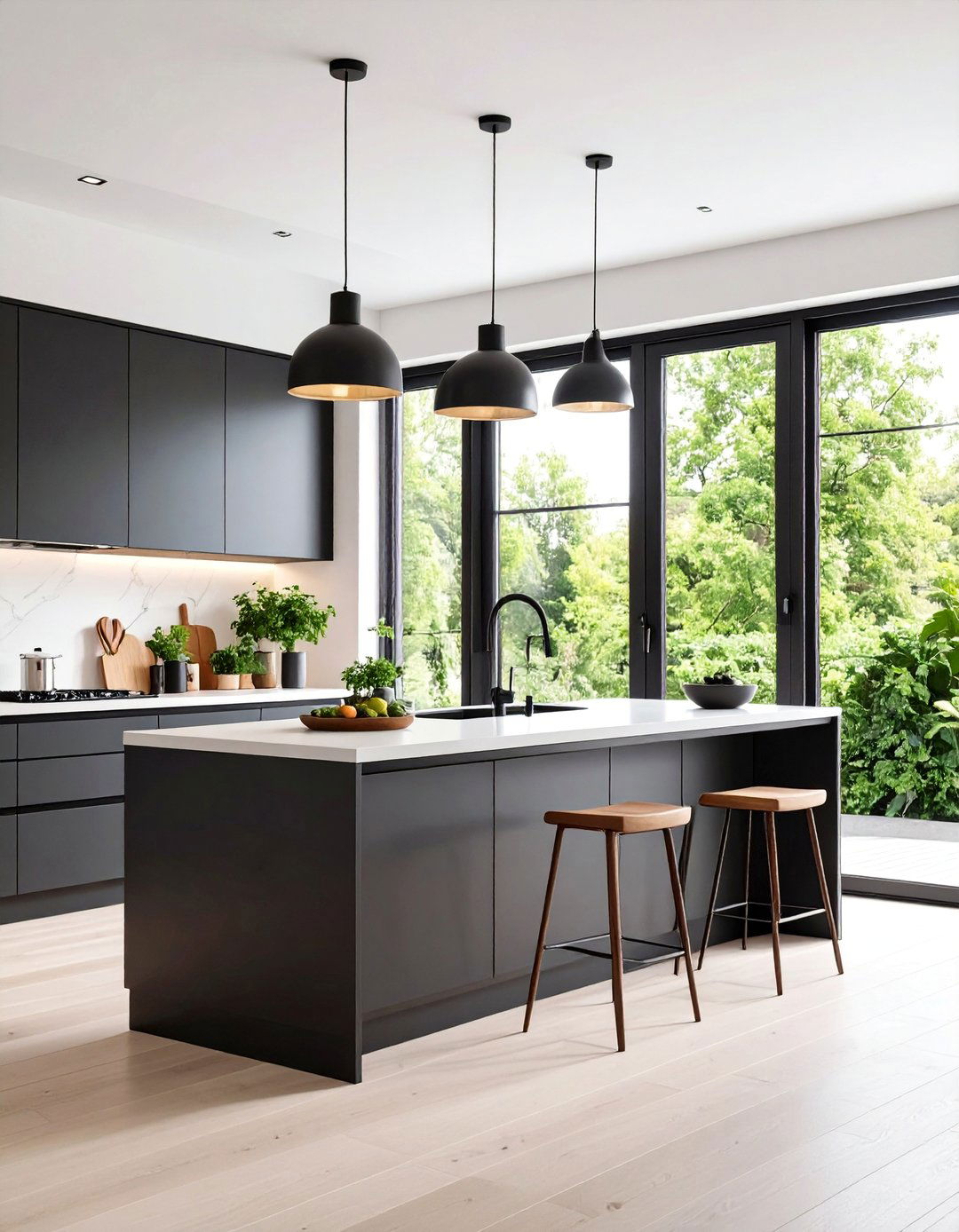 Modern Black Framed Casement Windows - 25 Kitchen Window Ideas