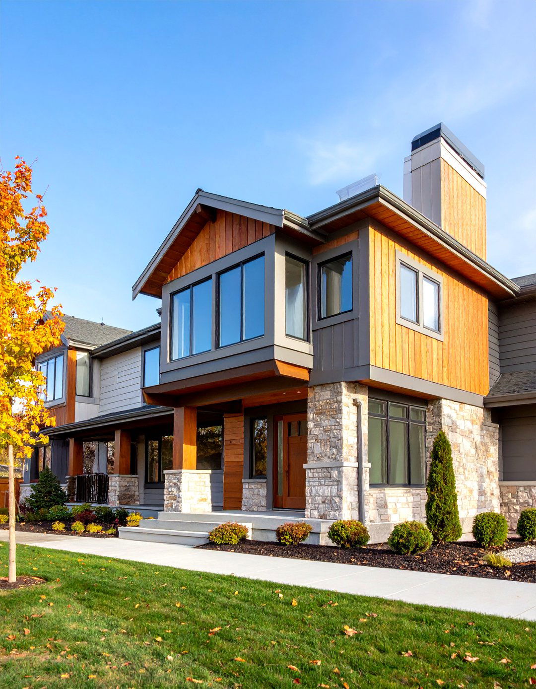 Modern Black Split Level with Cedar Accent Cladding - 25 Black House With Cedar Accents