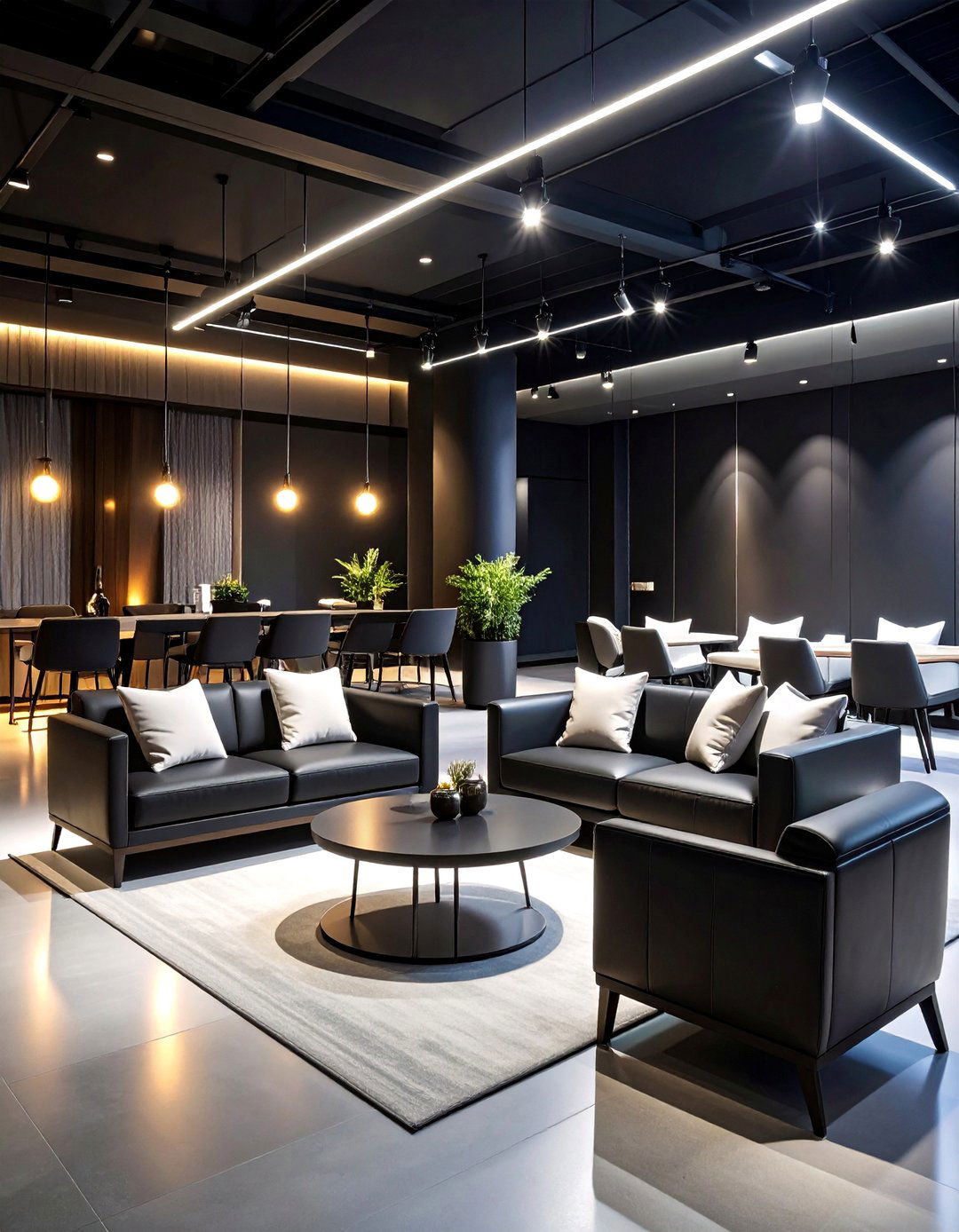 Modern Black and White Lounge Reception - 25 Black and White Wedding Ideas