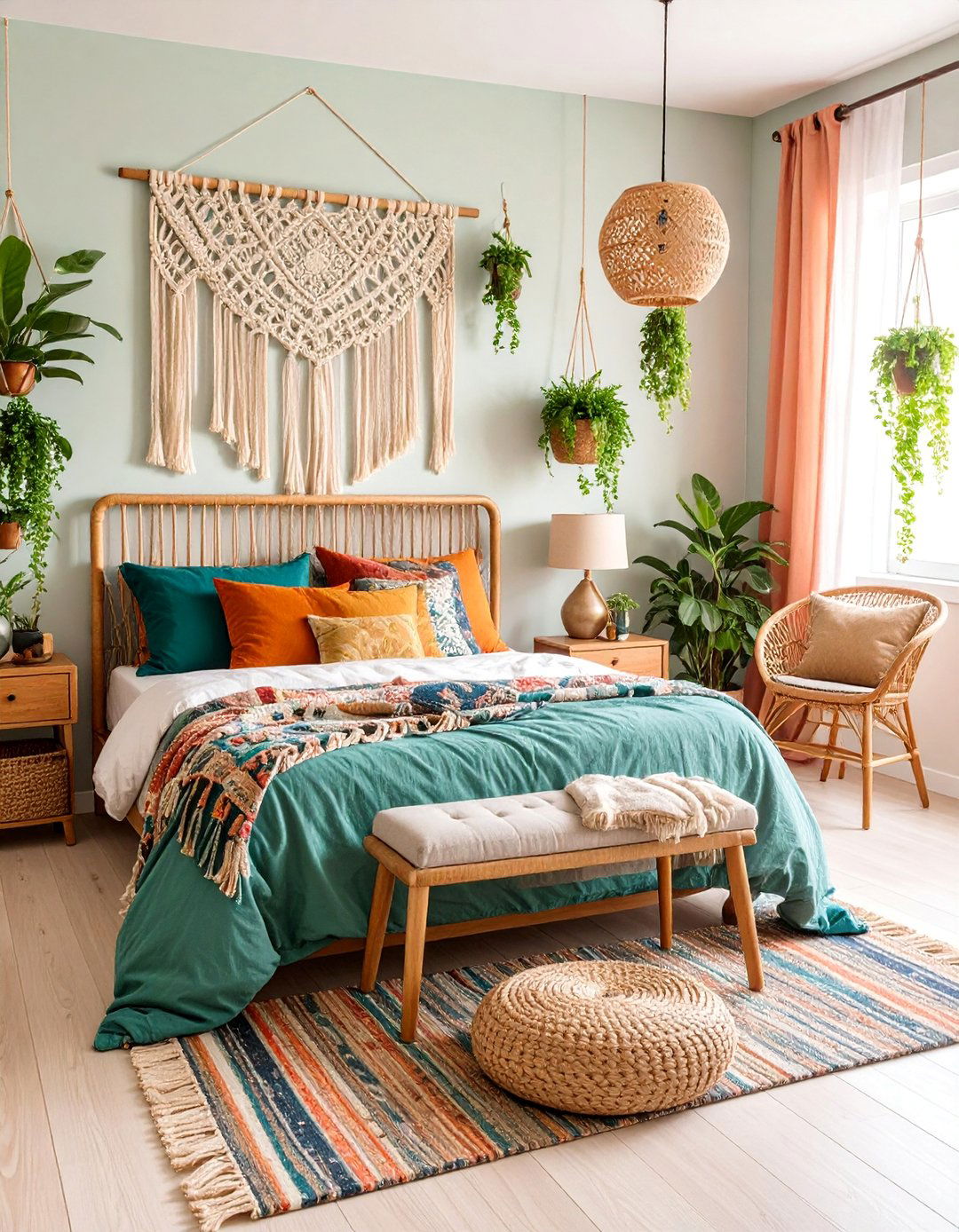 Modern Bohemian Guest Bedroom with Layered Textiles - 25 Guest Bedroom Ideas