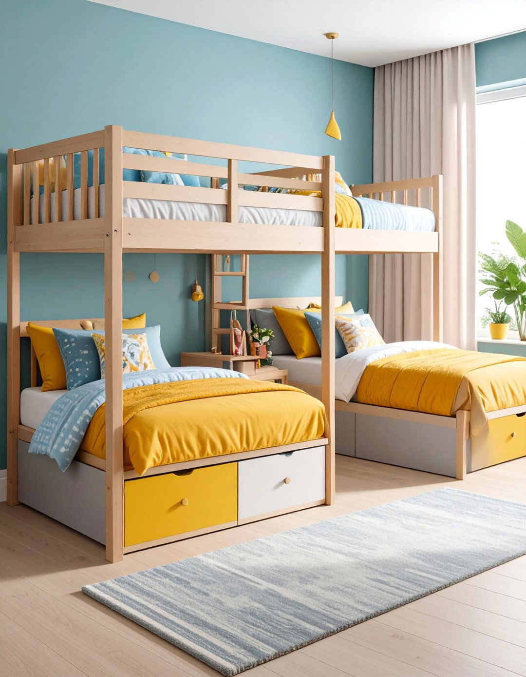 Modern Bunk Bed with Built In Storage Drawers - 25 Shared Kids' Room Design Ideas