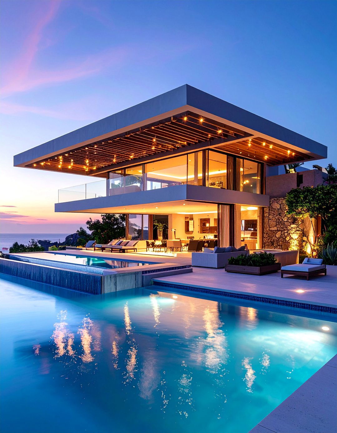 Modern Cantilever Pergola with Floating Roof - 25 Patio With a Pergola Ideas