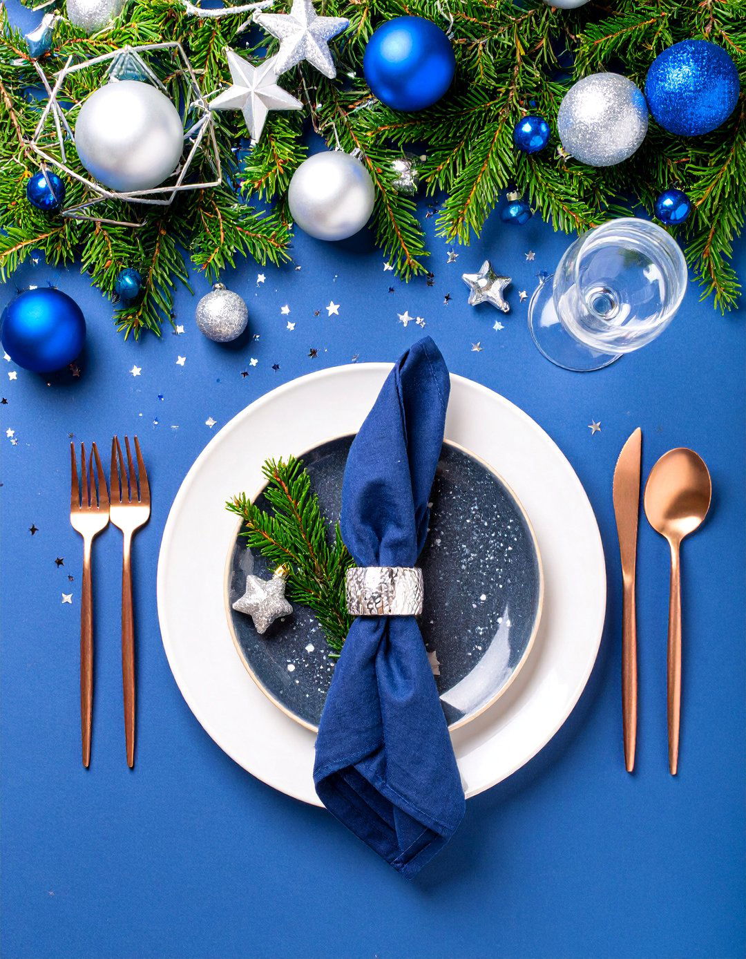 Modern Celestial Tablescape with Starry Accents - 25 Tablescape Ideas