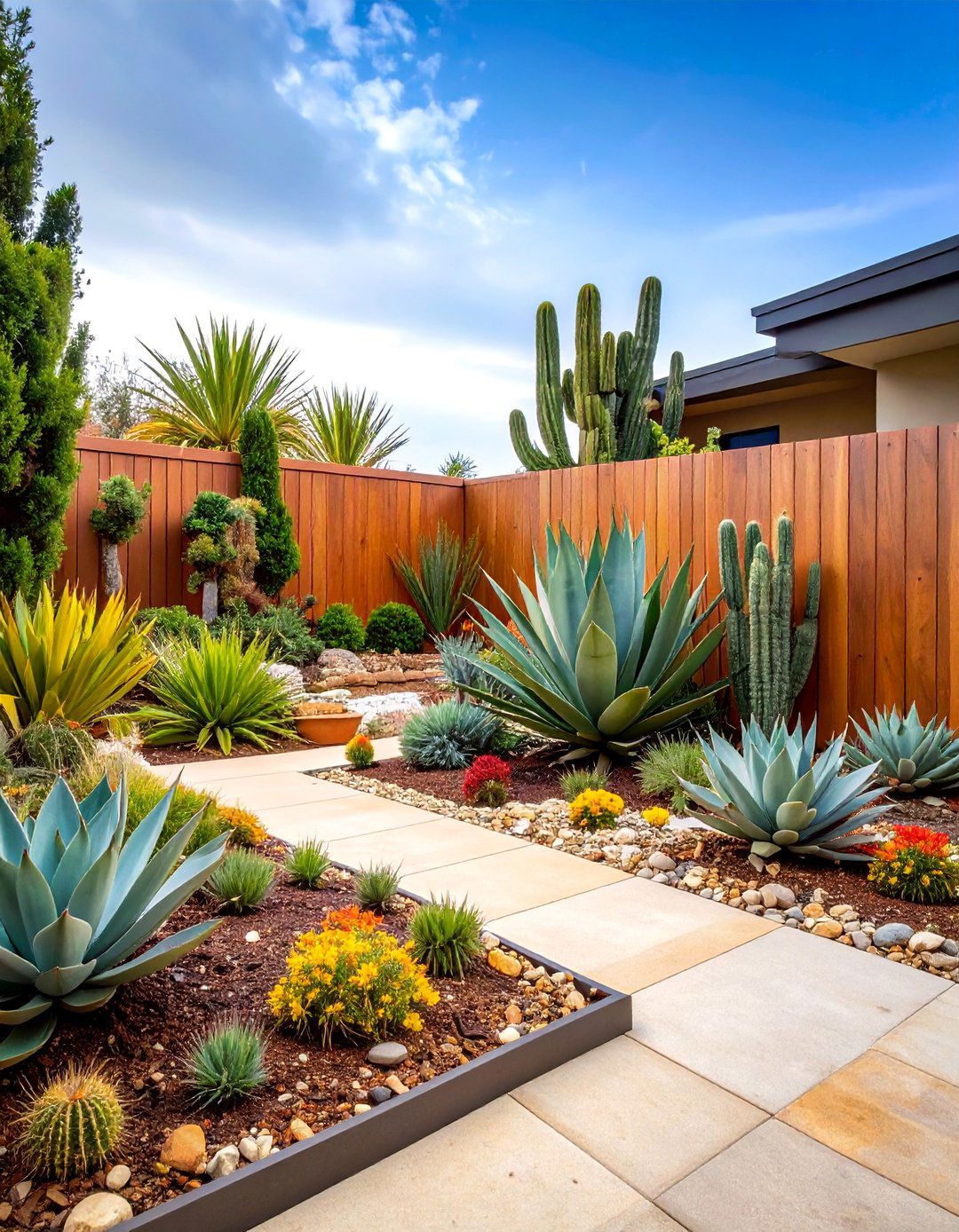 Modern Coastal Garden with Architectural Plants - 25 Coastal Garden Ideas