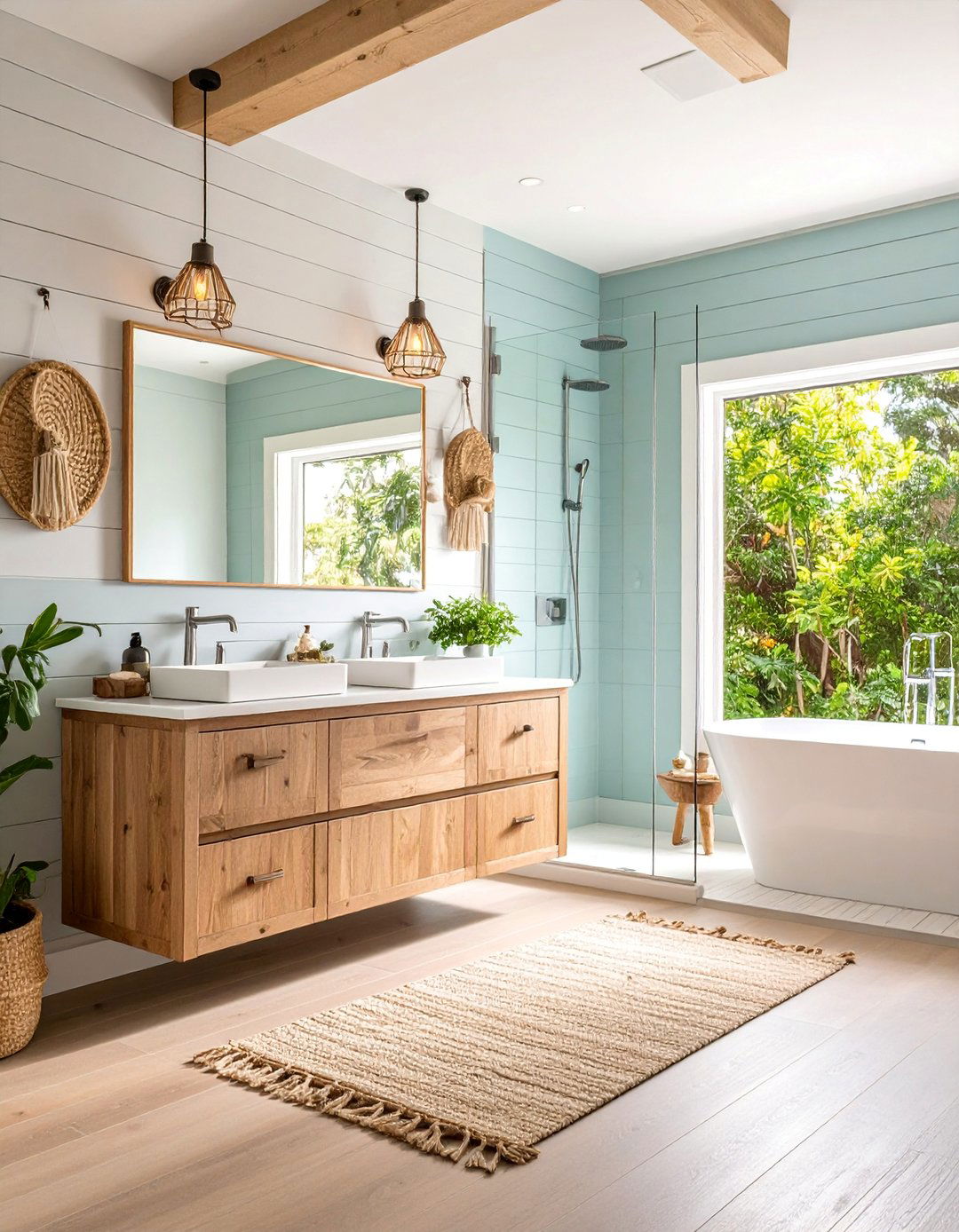 Modern Coastal Minimalist Bathroom with Clean Lines - 25 Coastal Bathroom Ideas