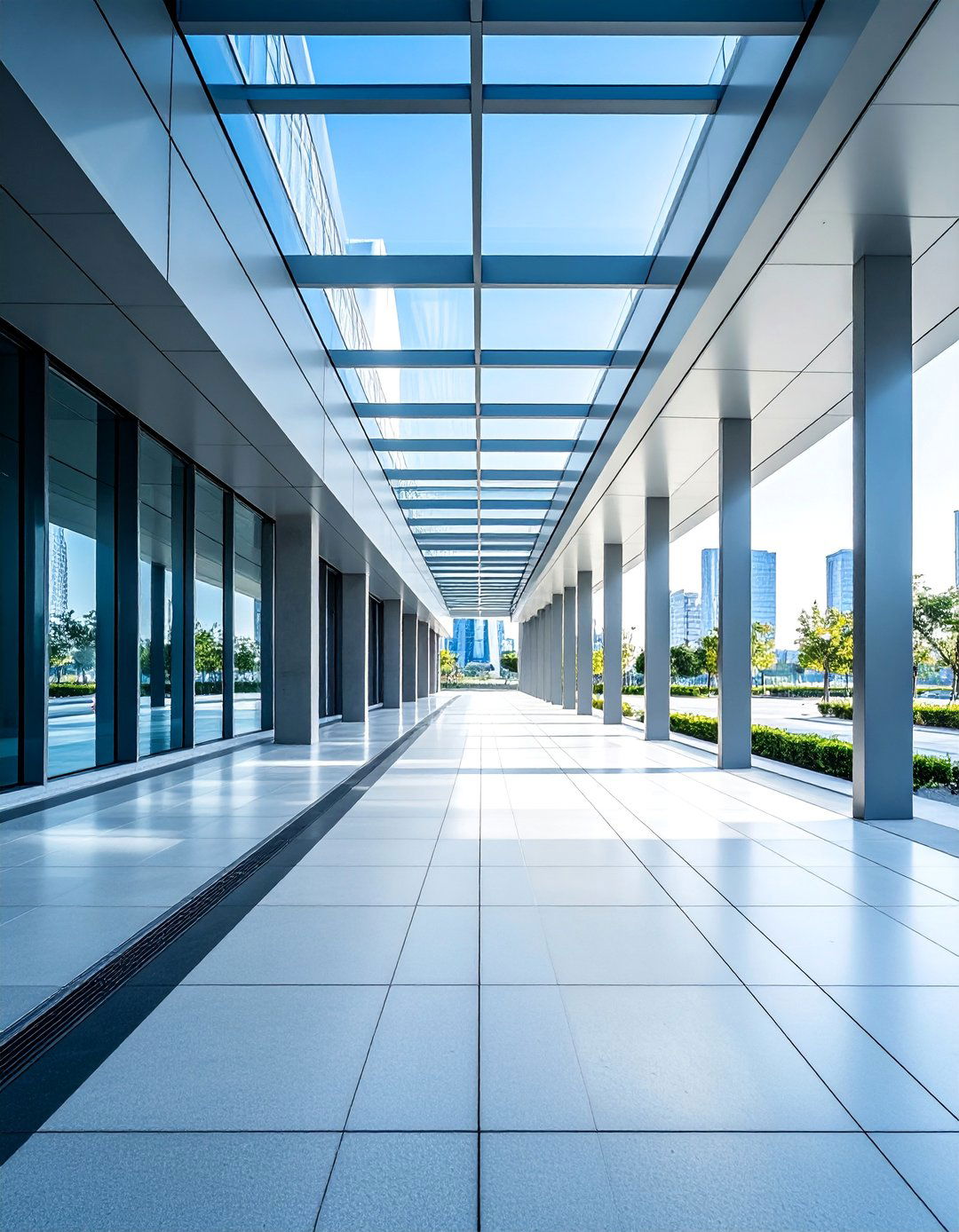 Modern Concrete and Steel Walkway - 25 Covered Walkway Ideas