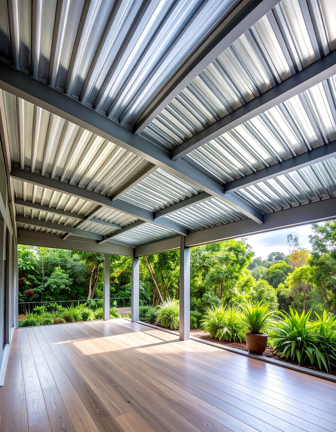 Modern Corrugated Metal Farmhouse Style - 25 Porch Ceiling Ideas