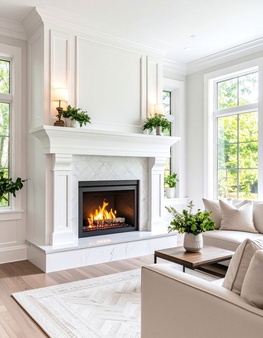Modern Craftsman with White Painted Trim - 25 Craftsman-style Fireplace Ideas