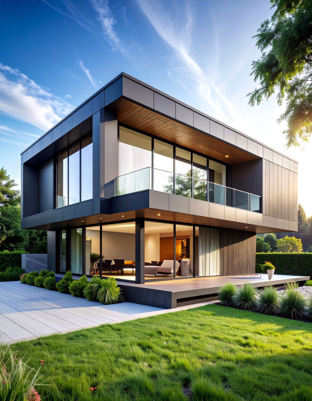 Modern Cube with Flat Roof and Metal Panels - 25 houses with black roofs