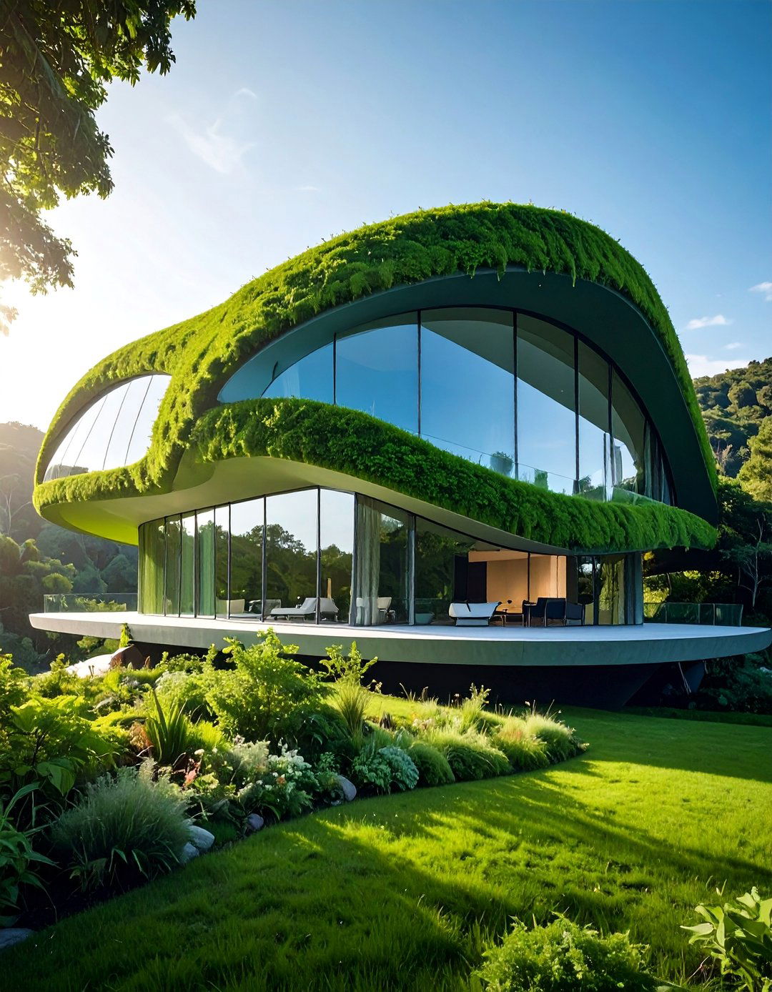 Modern Curved Green Roof House - 25 Houses With Green Roofs