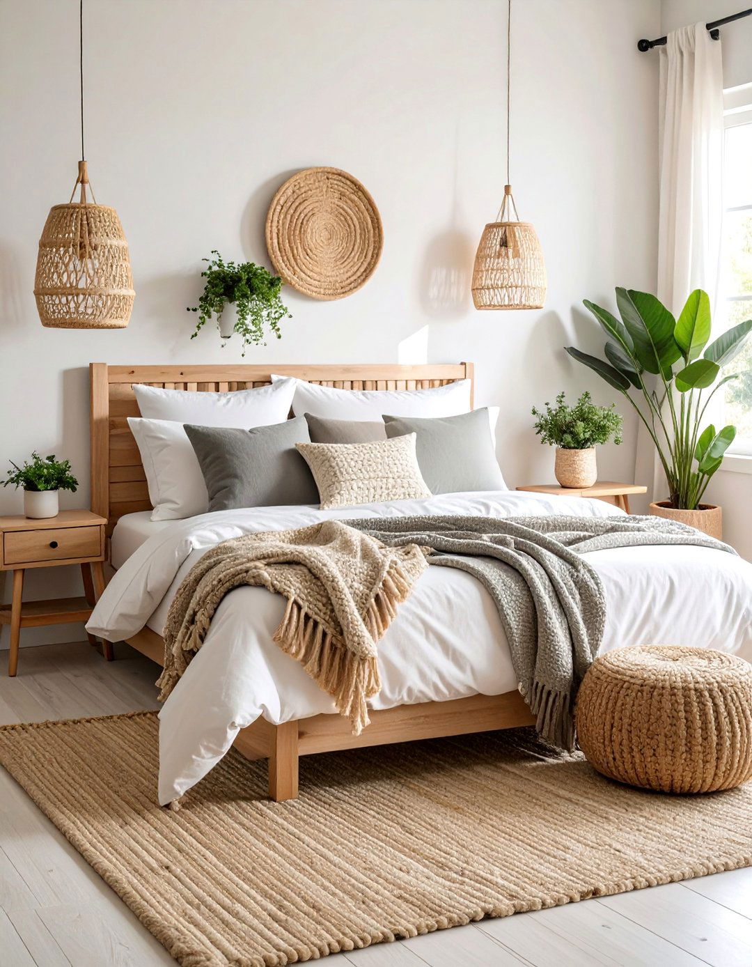 Modern Farmhouse Bedroom with Neutral Linens - 25 Farmhouse Decor Ideas