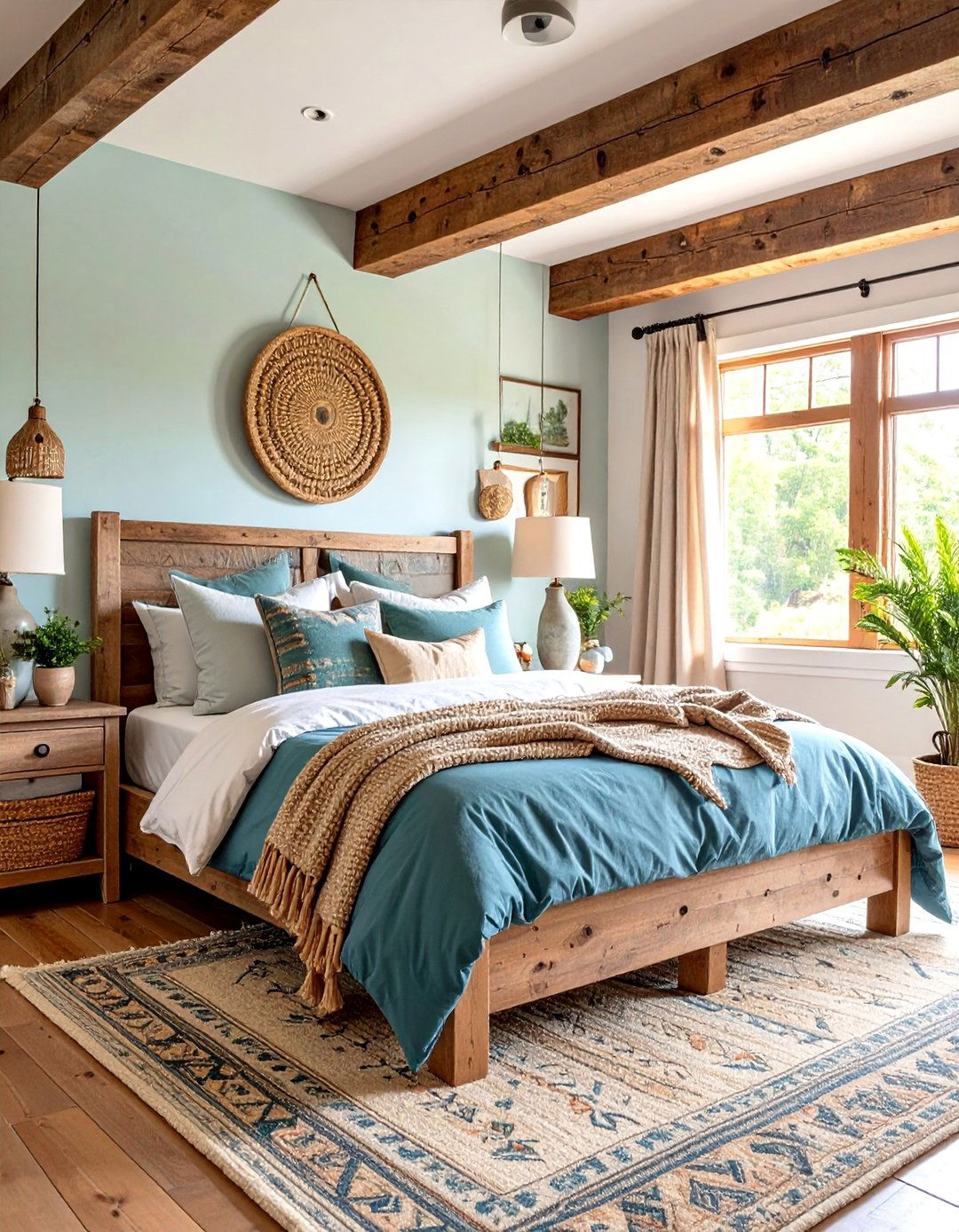 Modern Farmhouse Bedroom with Reclaimed Barn Wood - 25 Vaulted Ceiling With Beams