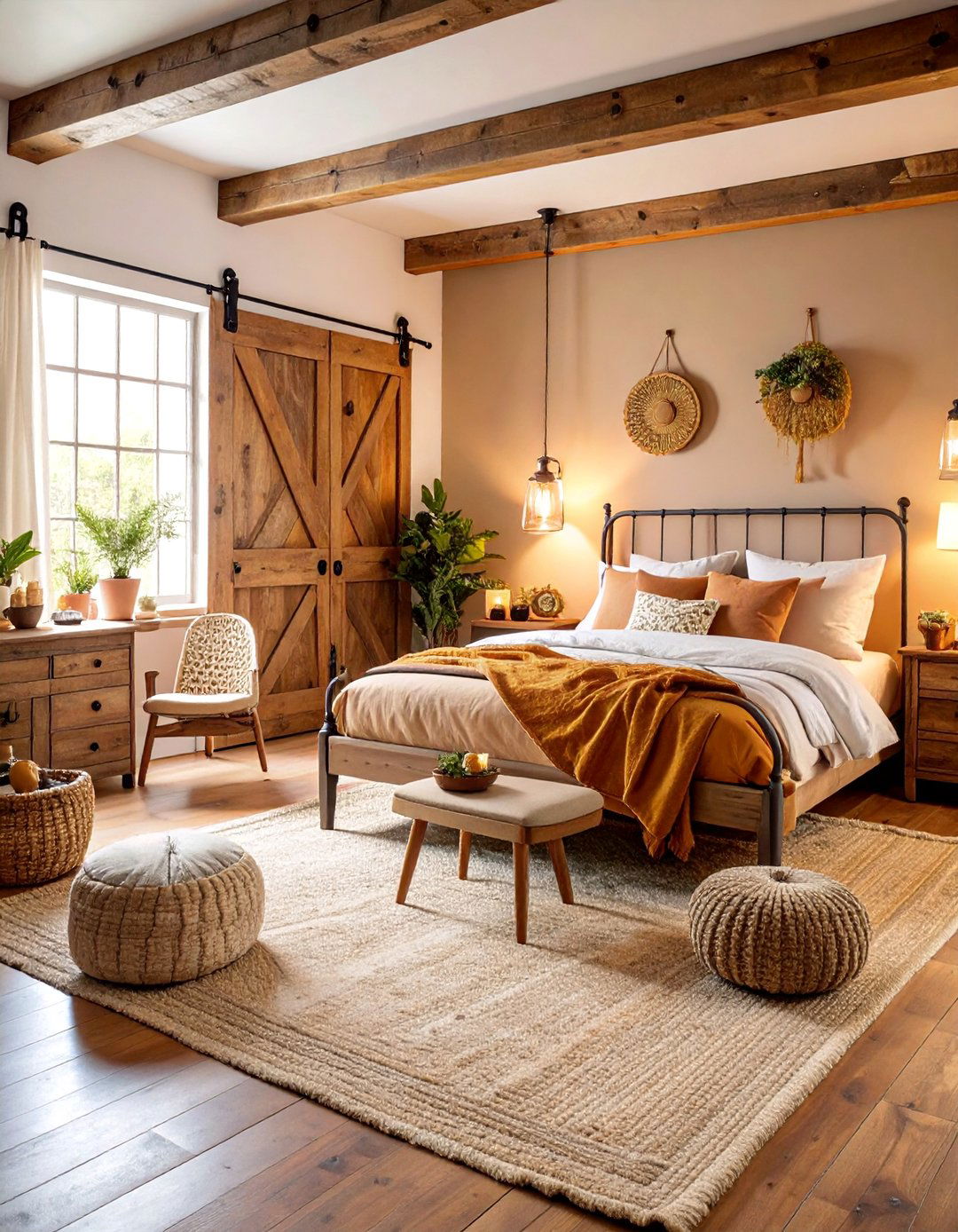 Modern Farmhouse Bedroom with Rustic Charm - 25 Bedroom Interior Design Ideas