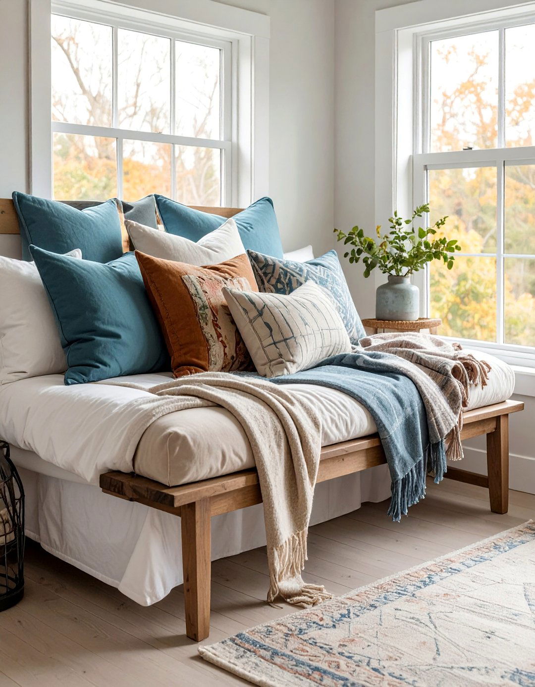 Modern Farmhouse Bench Seating - 25 Bedroom Sitting Area Ideas