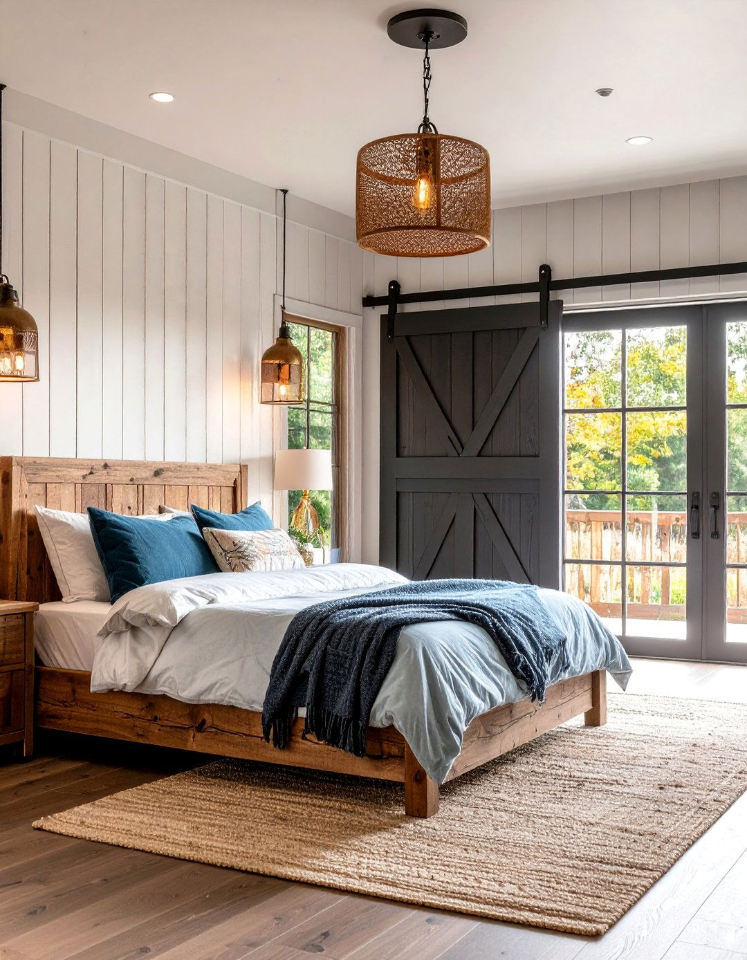Modern Farmhouse Black Barn Door Silver Hardware - 25 Black and Silver Bedroom Ideas