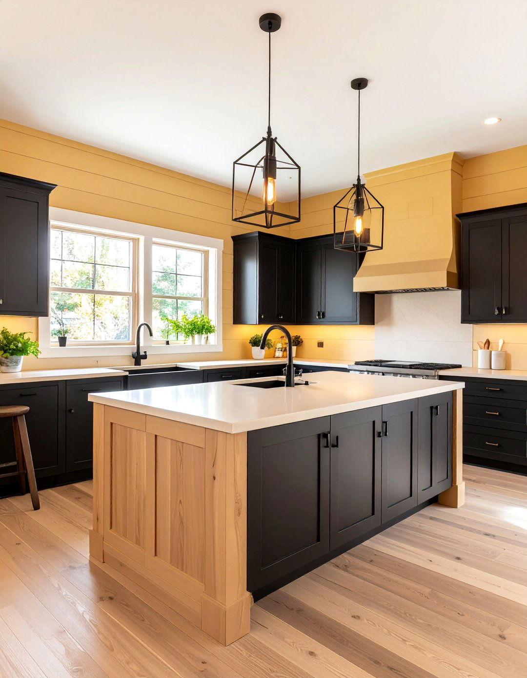 Modern Farmhouse Black and Beige Kitchen - 25 black and beige kitchen ideas