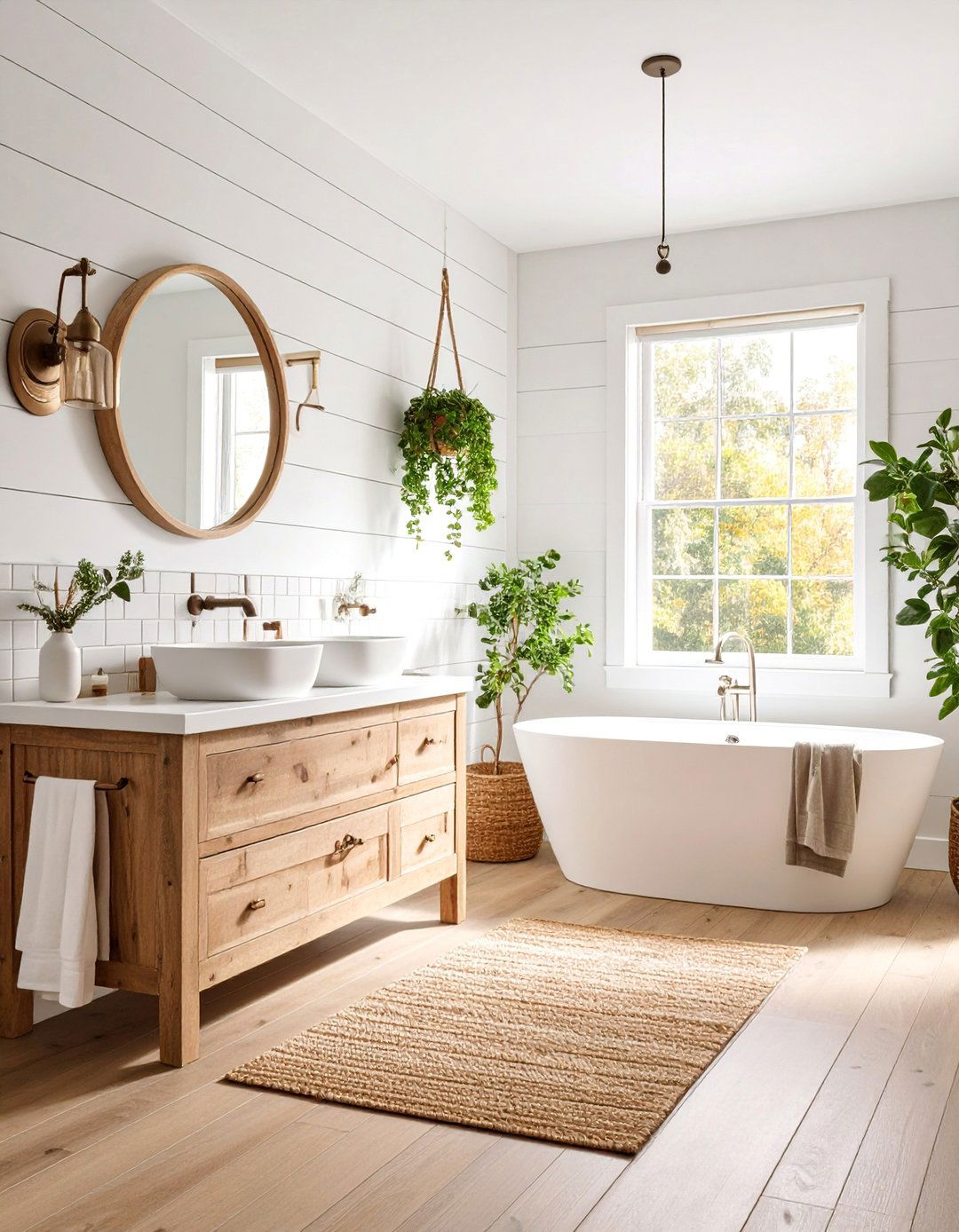 Modern Farmhouse Comfort Design - 25 Windowless Bathroom Ideas