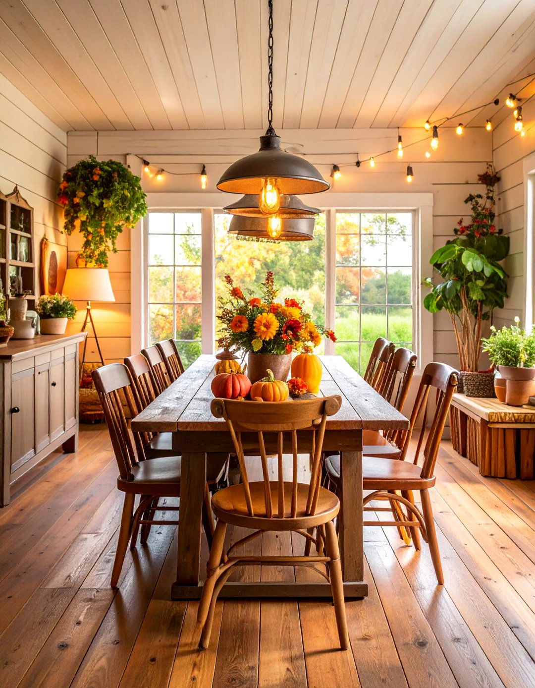 Modern Farmhouse Dining Room with Shiplap Walls - 25 Dining Room Design Ideas