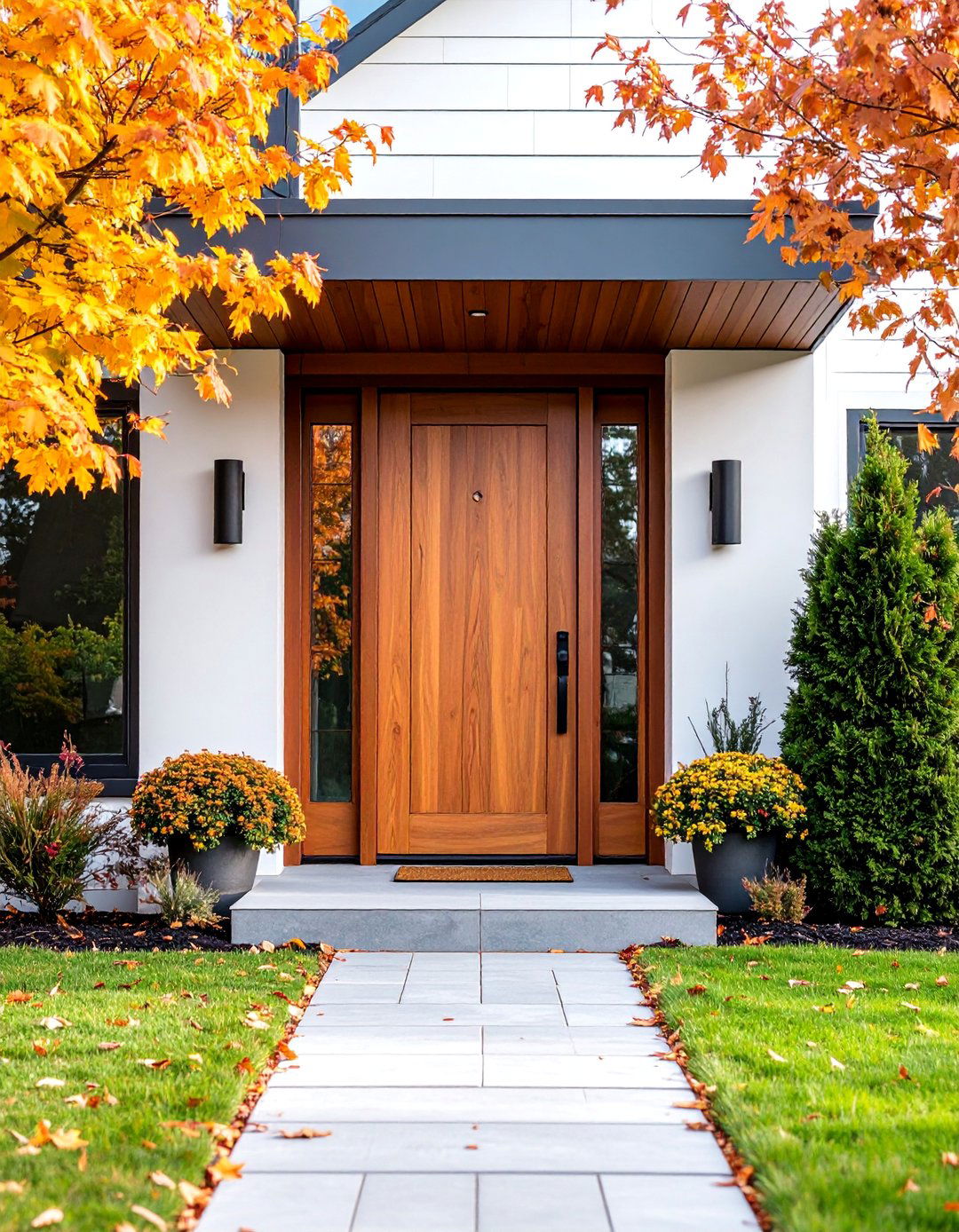 Modern Farmhouse Door with Clean Lines - 25 Farmhouse Front Door Ideas