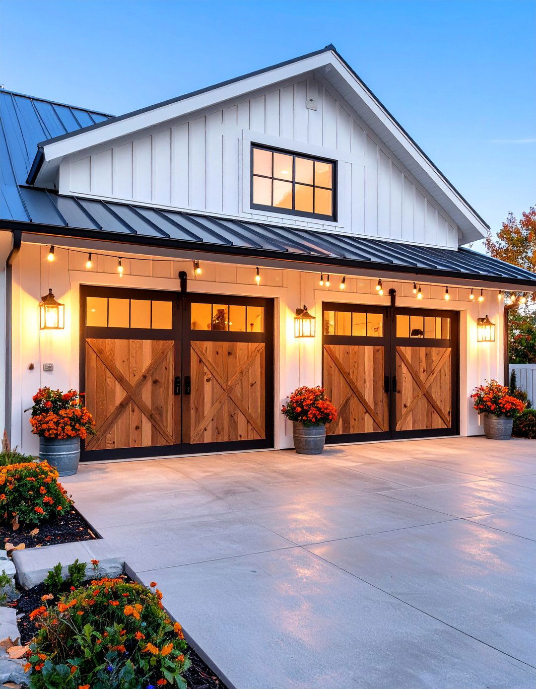 Modern Farmhouse Garage Entryway with Sliding Barn Doors - 25 Garage Entryway Ideas