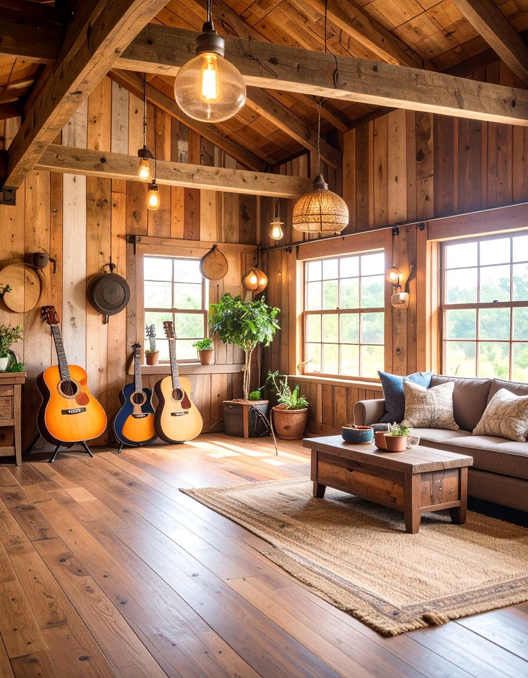 Modern Farmhouse Guitar Barn - 25 Guitar Room Ideas