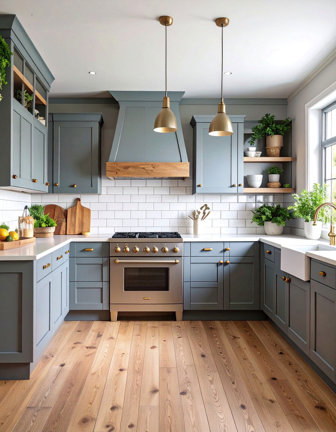 Modern Farmhouse Kitchen with Greige Shaker Cabinets - 25 Greige Interior Design Ideas