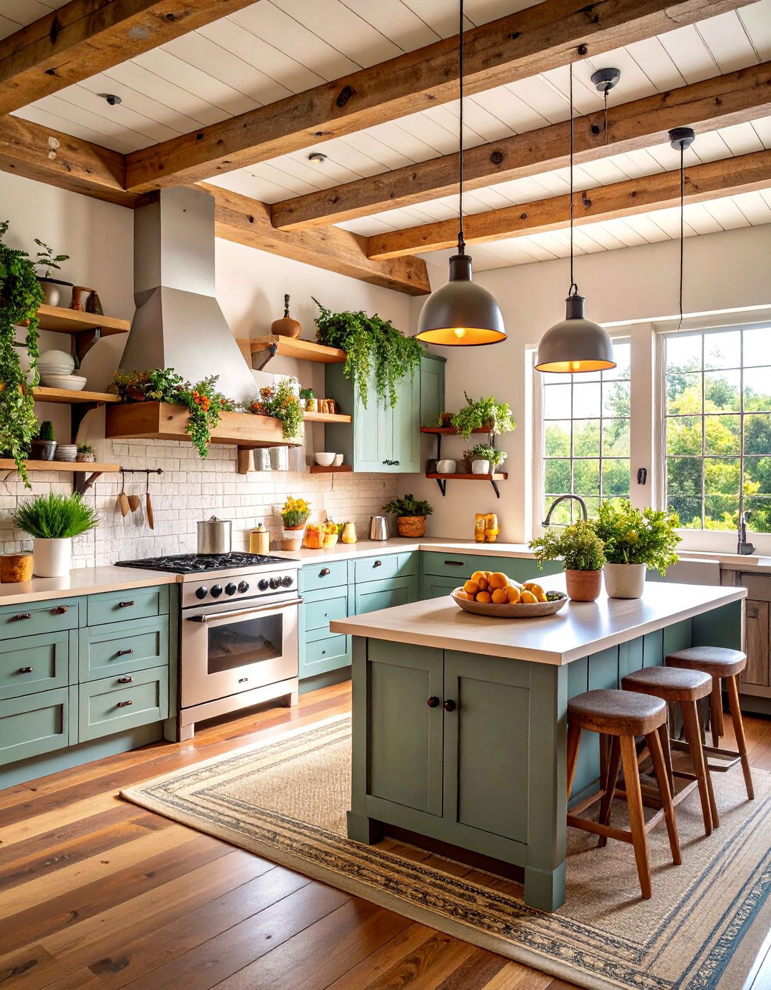 Modern Farmhouse Kitchen with Industrial Accents - 25 Kitchen Design Ideas