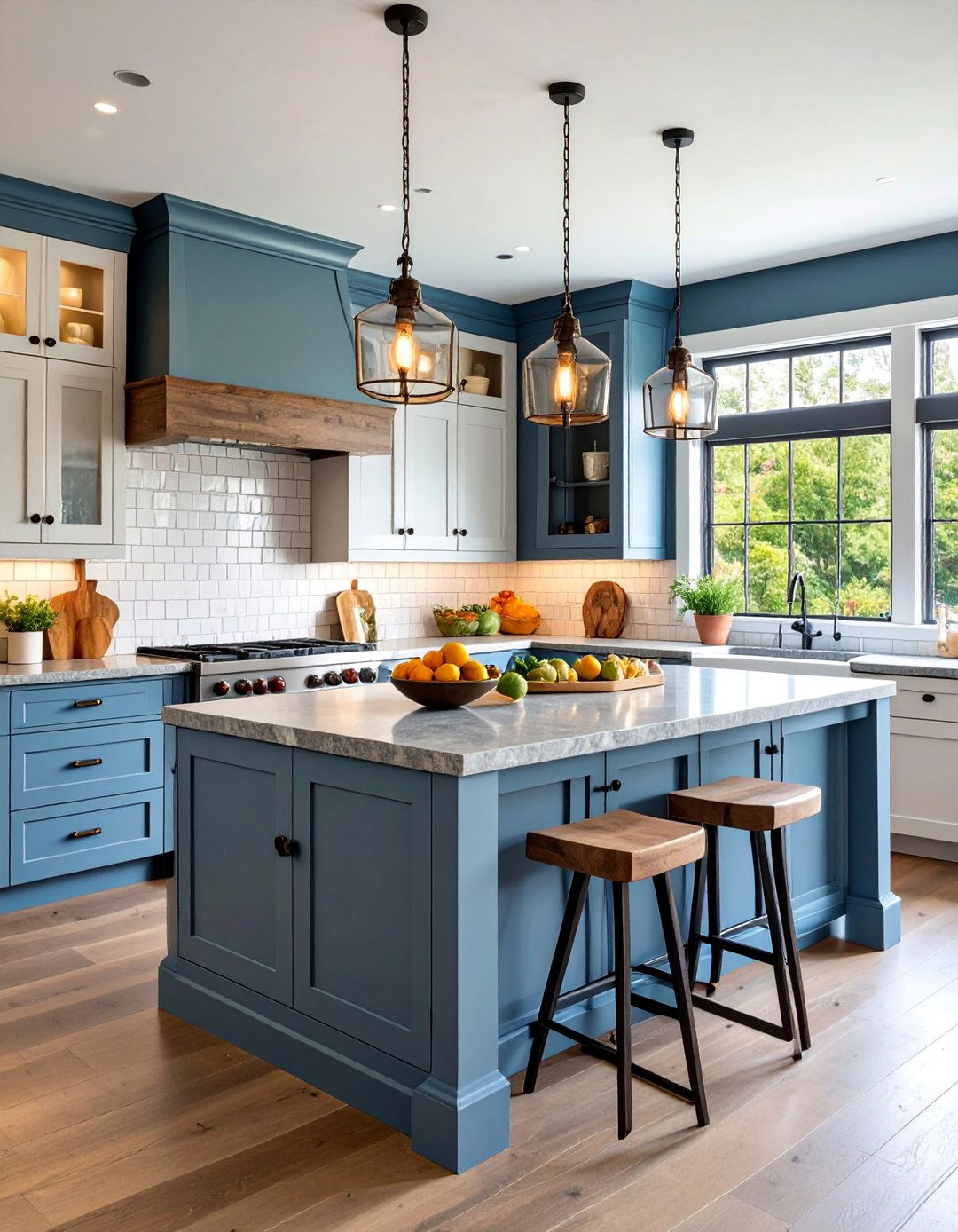 Modern Farmhouse Kitchen with Mixed Textures - 25 Grey and White Kitchen Ideas