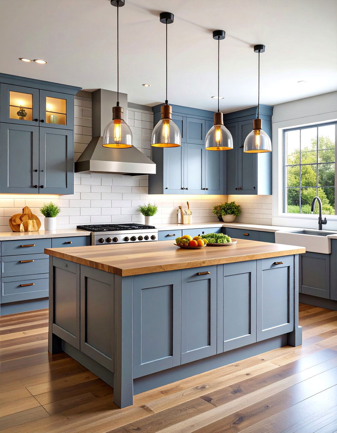 Modern Farmhouse Kitchen with Shiplap Backsplash - 25 One Wall Kitchen Ideas