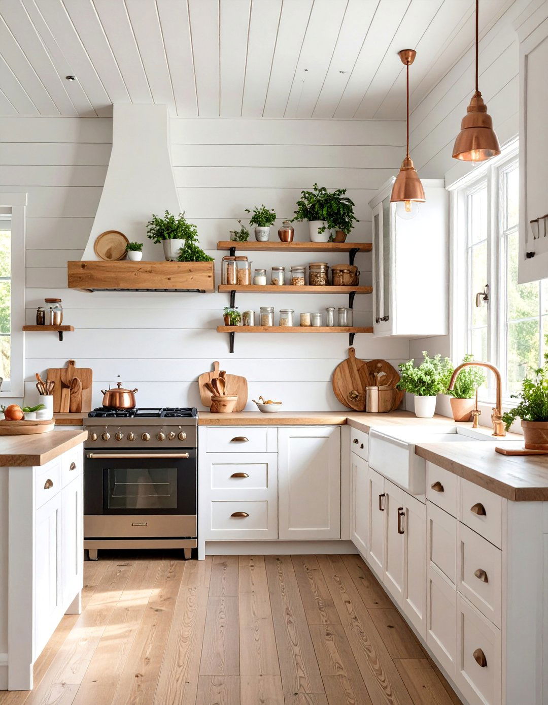 Modern Farmhouse Kitchen with Shiplap and Seasonal Styling - 25 Fall Decor Ideas
