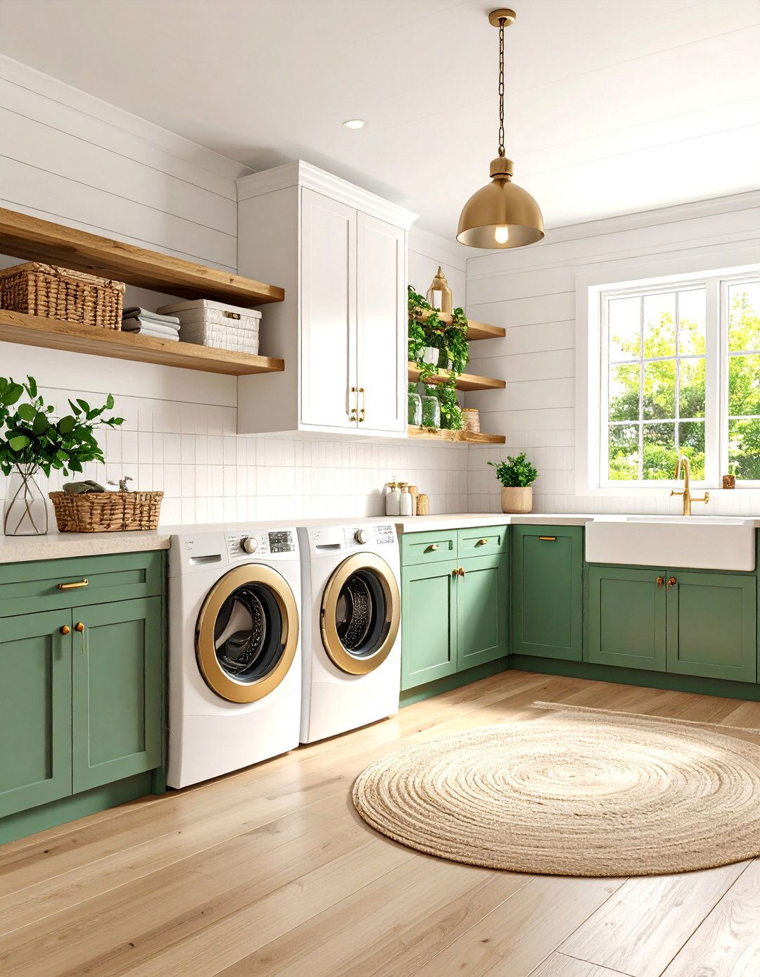 Modern Farmhouse Laundry Room with Shiplap Walls - 25 Laundry Room Decor Ideas