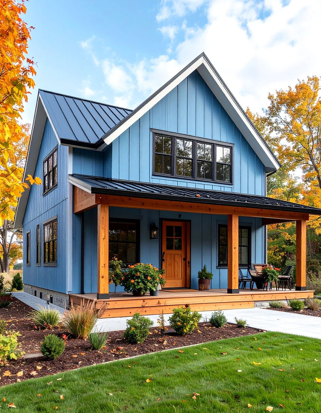 Modern Farmhouse Light Blue Board and Batten - 25 light blue house exterior ideas