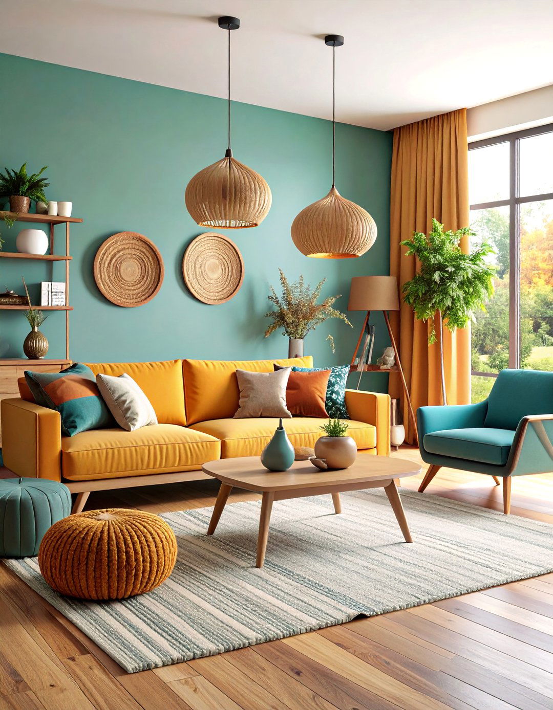 Modern Farmhouse Living Room with Clean Geometric Lines - 25 Farmhouse Living Room Ideas