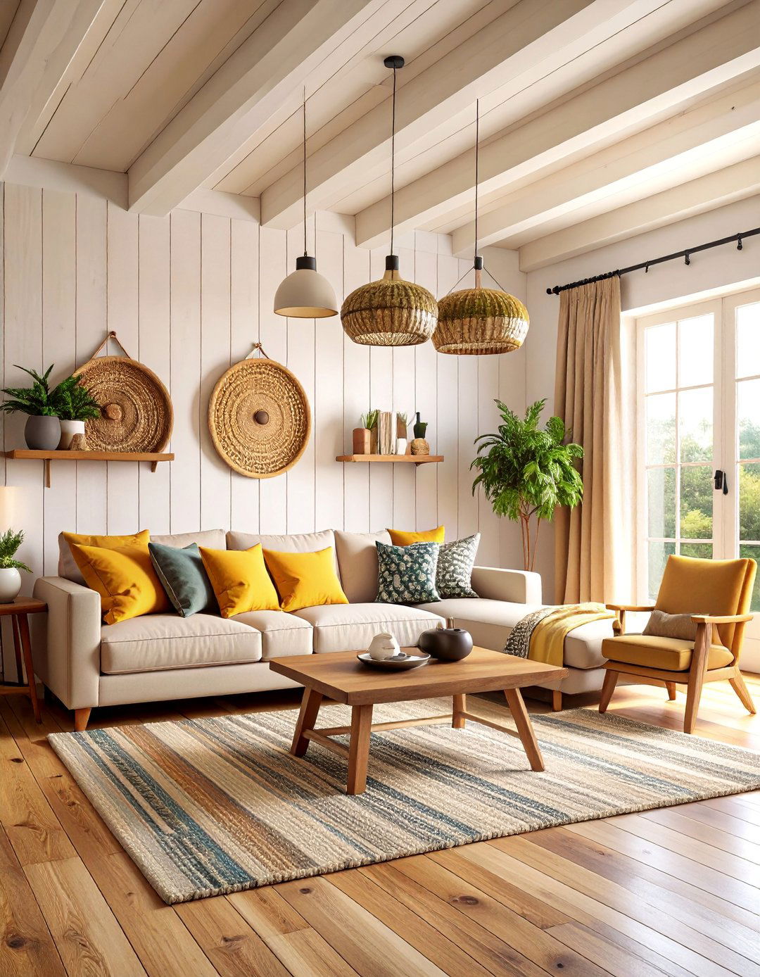 Modern Farmhouse Living Room with Shiplap Walls - 25 Small Rustic Living Room Ideas