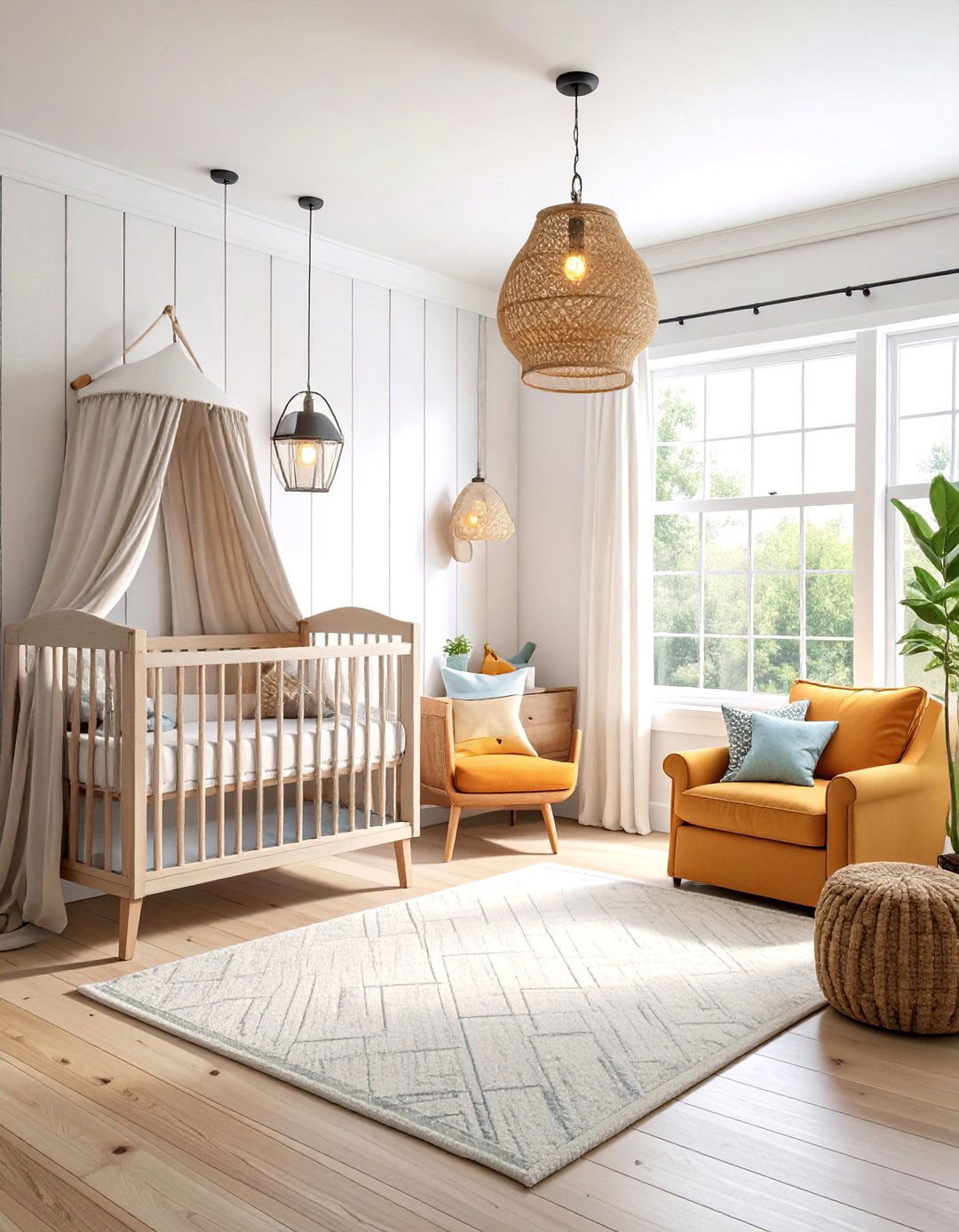 Modern Farmhouse Nursery with Rustic Charm - 25 Whimsical Nursery Ideas