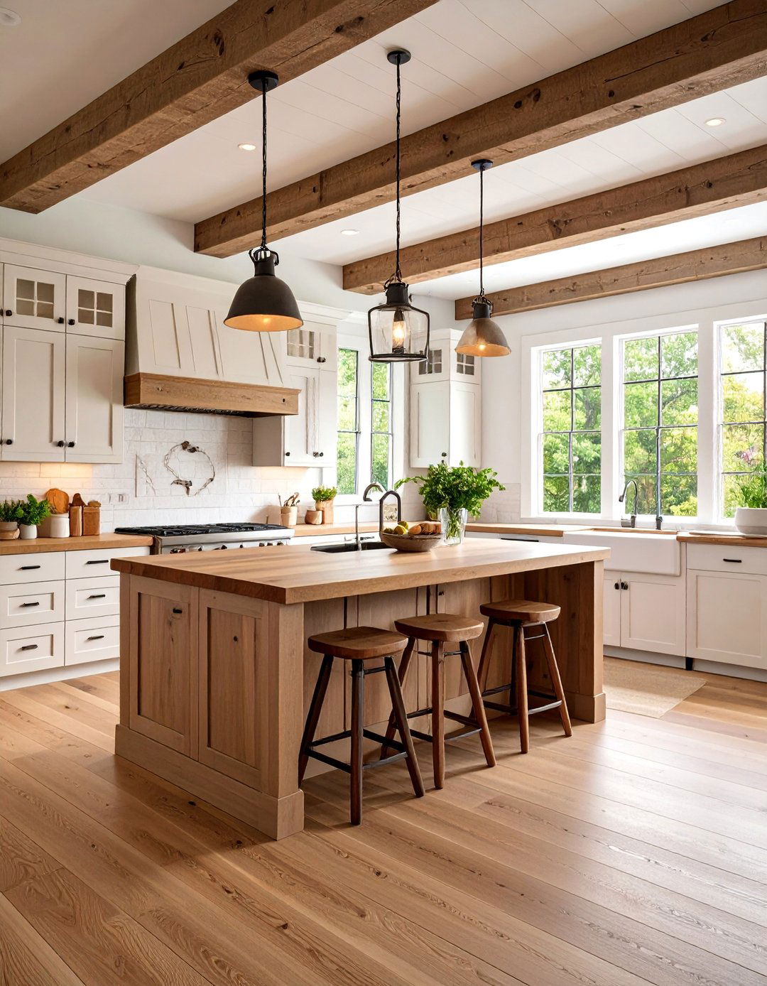 Modern Farmhouse Open Floor Plan with Kitchen Island - 25 Open Floor Plan Ideas