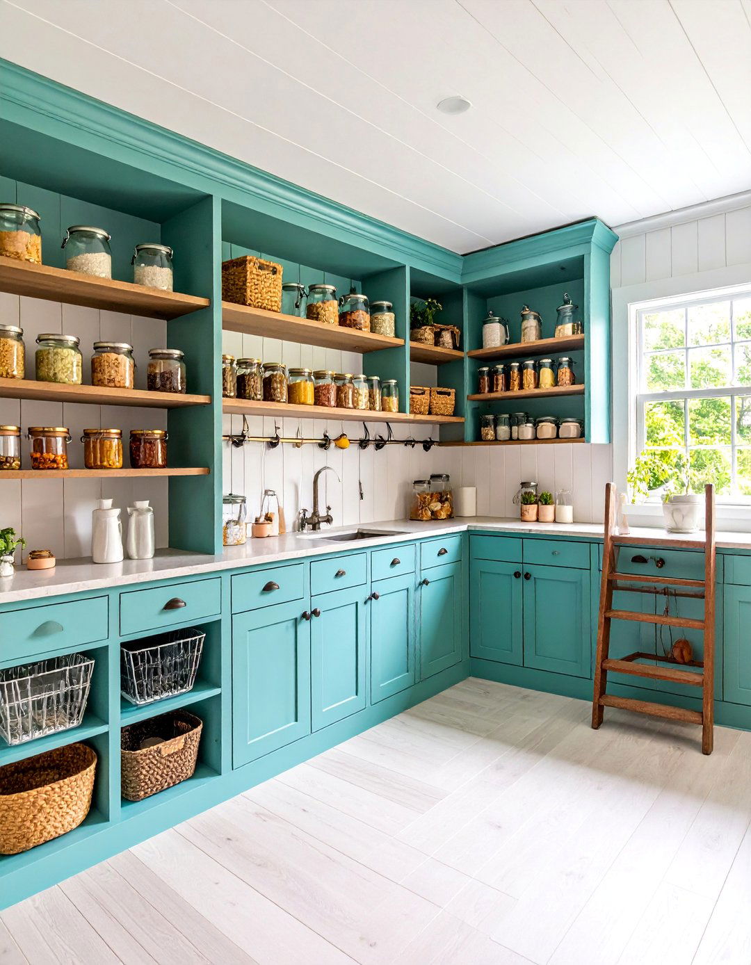 Modern Farmhouse Pantry with Shiplap Walls - 25 Walk in Pantry Ideas