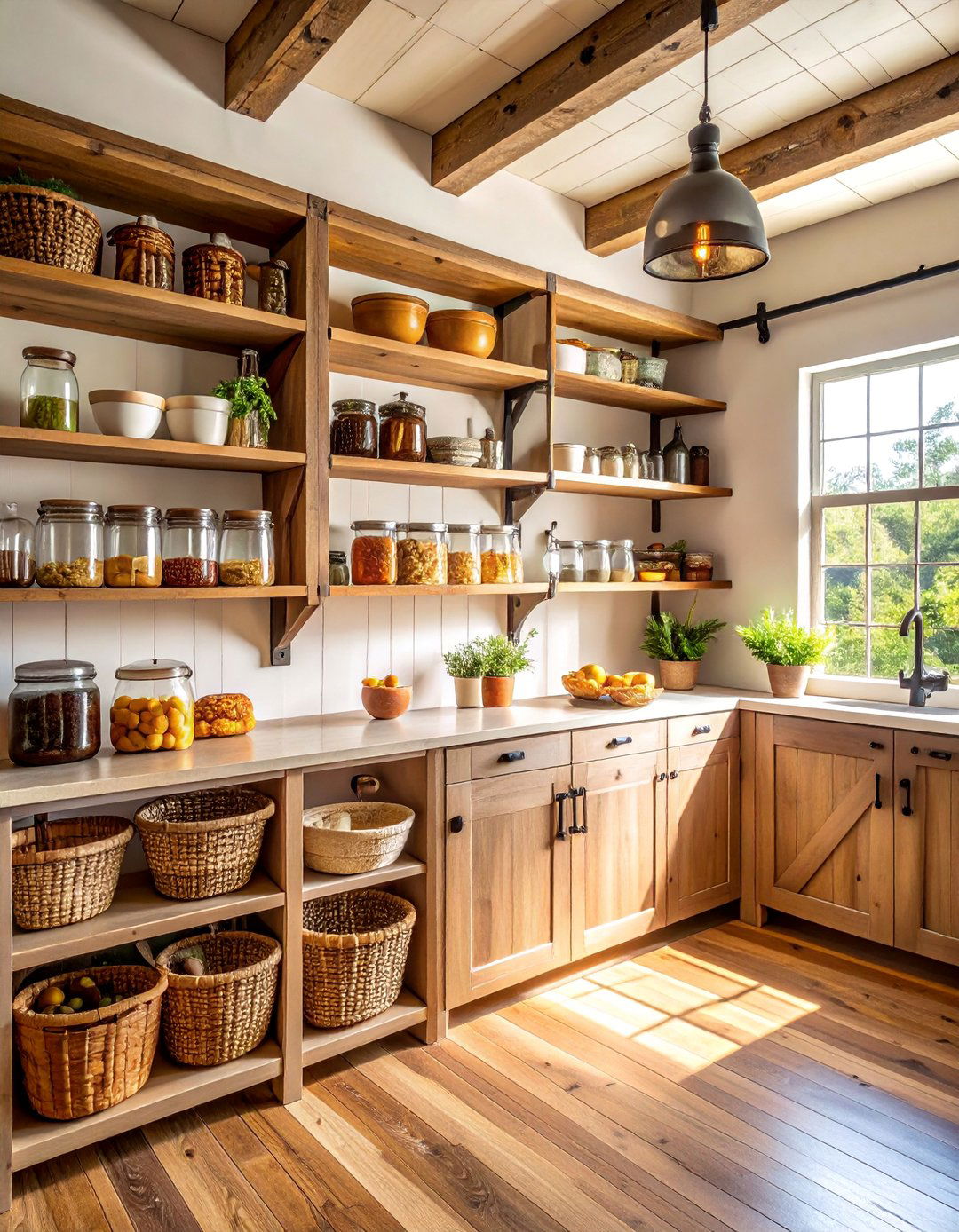 Modern Farmhouse Pantry with Sliding Barn Door - 25 Larder Cupboard and Pantry Ideas for Your Kitchen