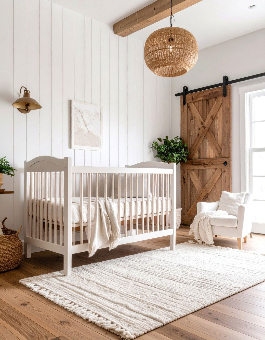 Modern Farmhouse Room with Shiplap Walls - 25 Baby Room Ideas