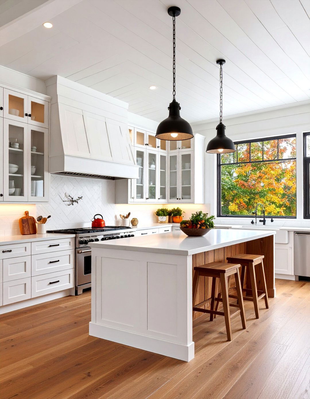 Modern Farmhouse Soffit with Shiplap Paneling - 25 Kitchen Soffit Ideas