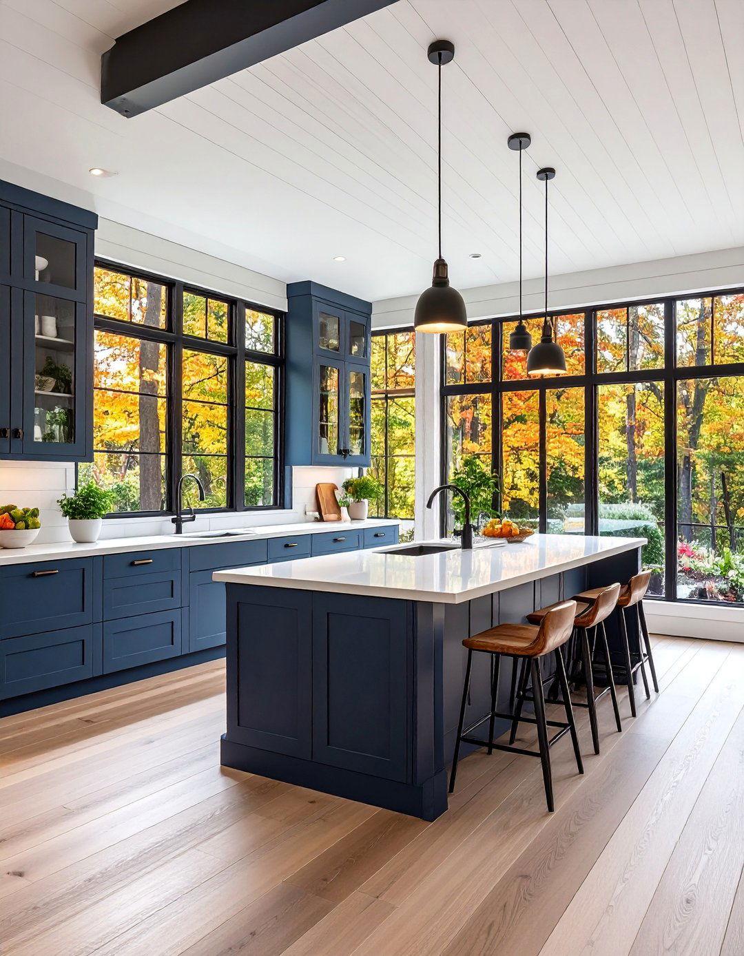 Modern Farmhouse Sunroom Kitchen with Shiplap Walls - 25 Sunroom Kitchen Ideas